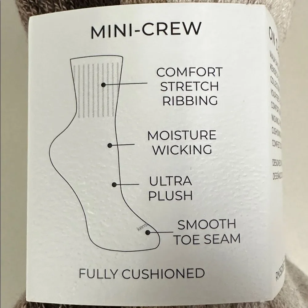 kensie Brown Tan Oatmeal Heather Ivory ON CLOUD 9 Fully Cushioned Socks 5 Pack